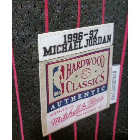 Michael Jordan (Mitchell & Ness)-(Bulls)-(Jersey)-(Black)-(Stripe)-(XL)-$100.00 - Picture 9 of 10